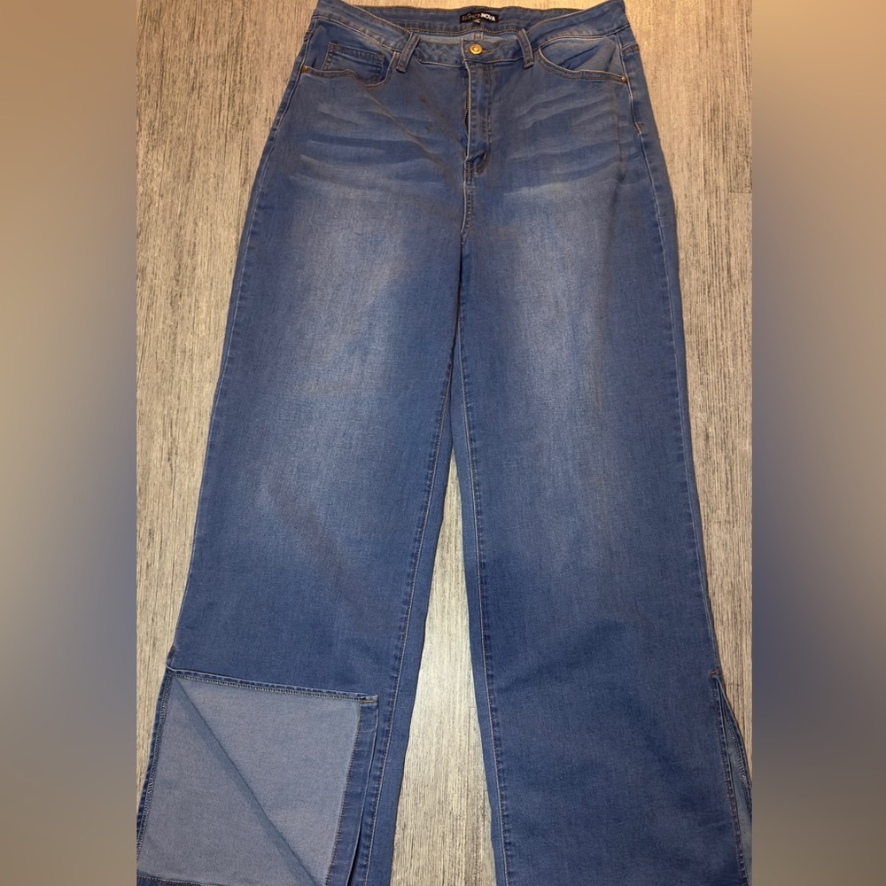 Fashion Nova | high waisted | Plus size | flared slit Jeans